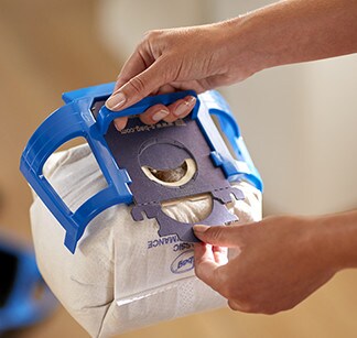 Tolmuimeja S-bag tolmukott sulgemine