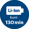 Li-Ion kuni 130 min