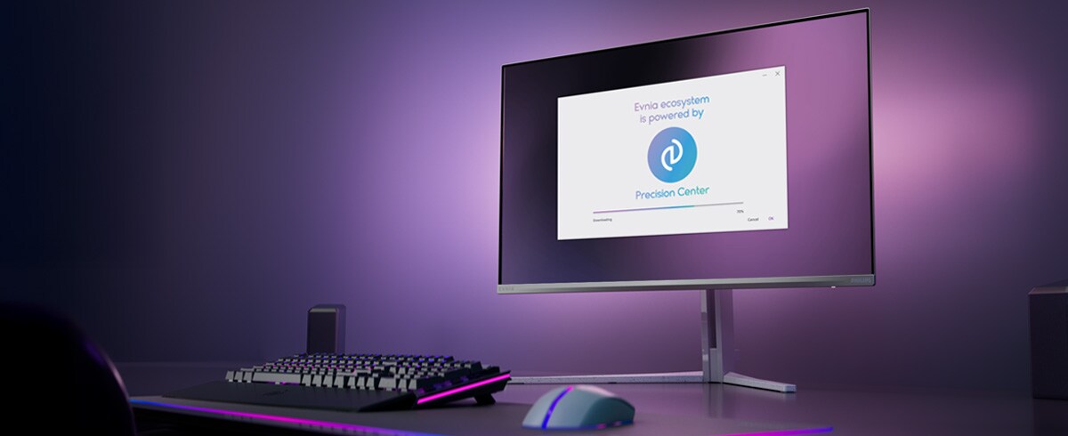 Philips Evnia monitor on seadistatud Precision Centeri jaoks