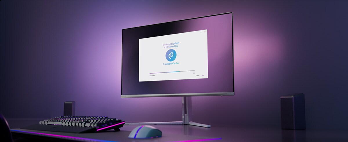 Philips Evnia monitor on seadistatud Precision Centeri jaoks