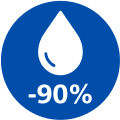 90% vähem rasva ikoon